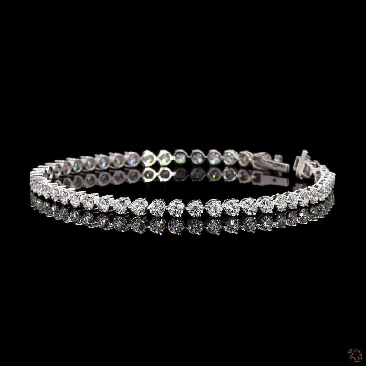 5.18 Ct White Gold Graduate Tennis Bracelet, Tapered Round Cut Eternity Line Bracelet, Timeless Fine Jewelry Gift for Her