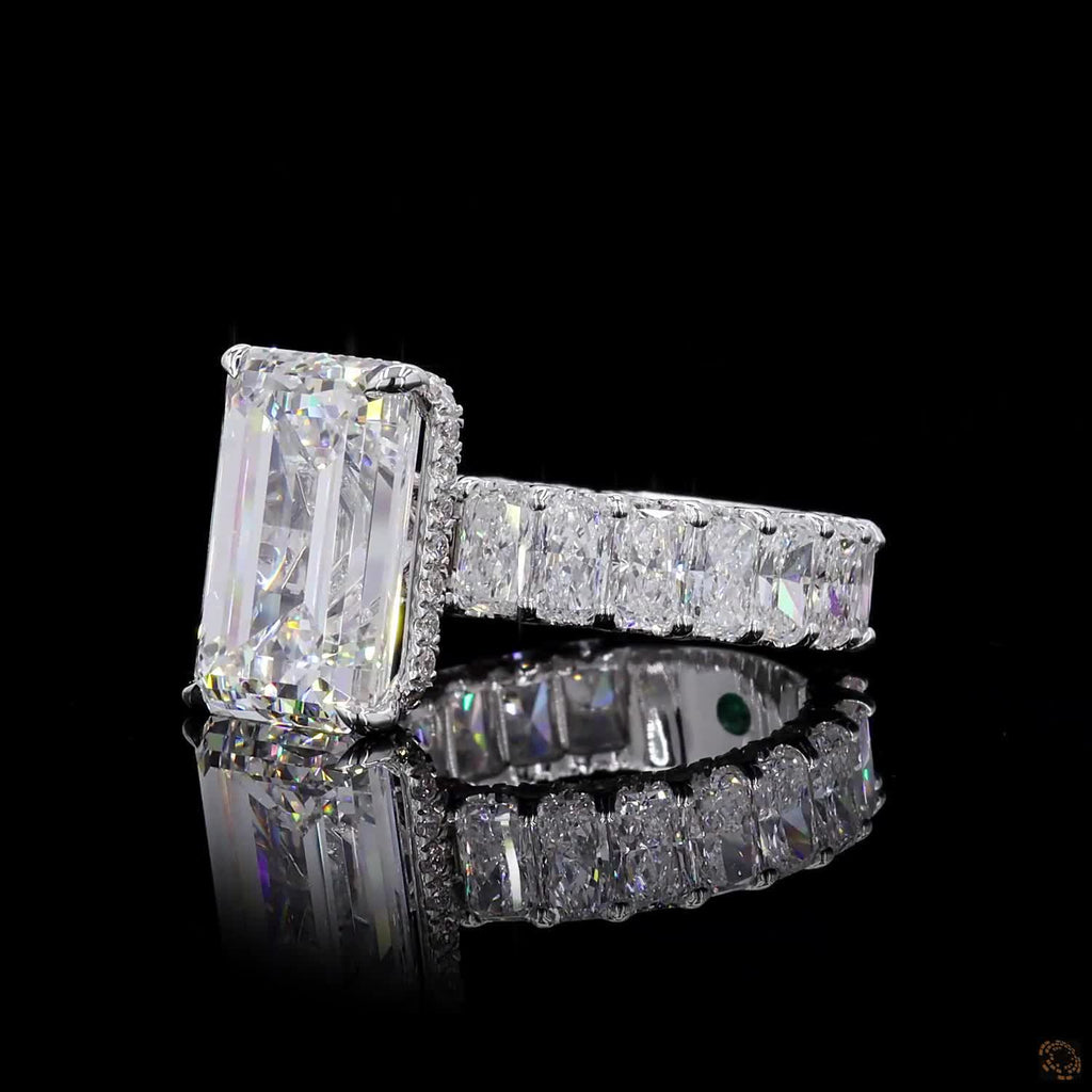 24.41 Ct Emerald Cut Lab Grown Diamond Proposal Ring 