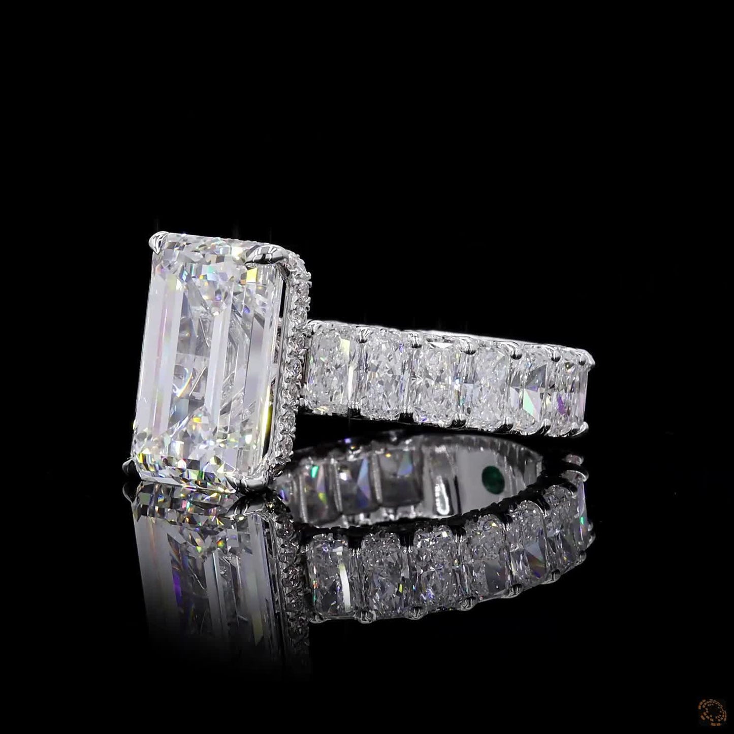 24.41 Ct Emerald Cut Lab Grown Diamond Proposal Ring 
