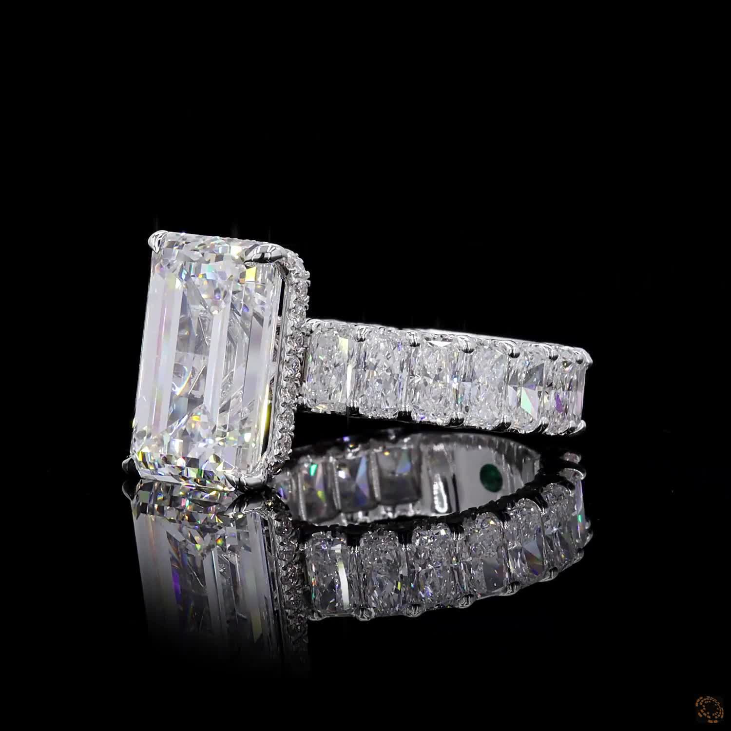 24.41 Ct Emerald Cut Lab Grown Diamond Proposal Ring 