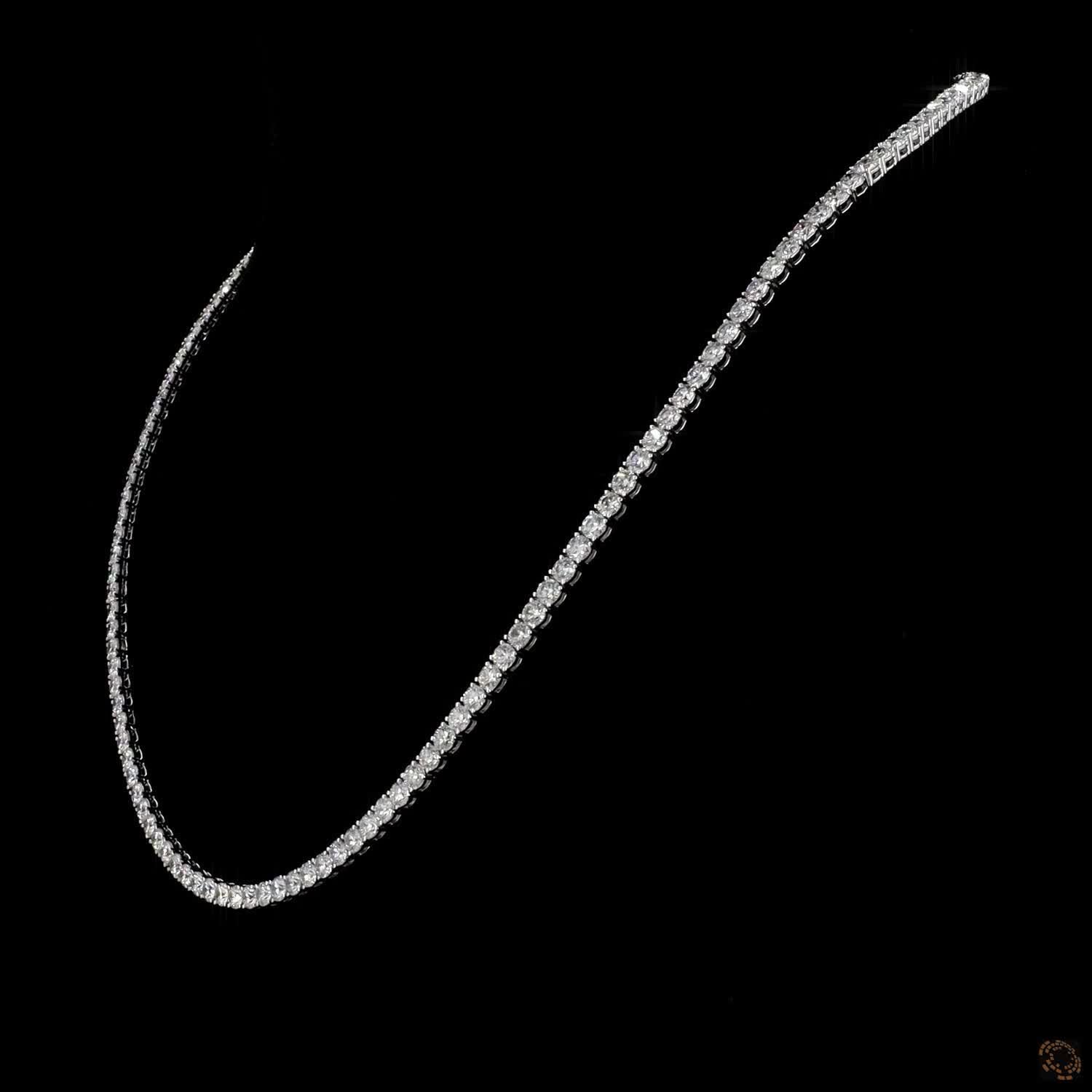 16.38 Ct Mid-Size Graduated Round Lab-Grown Diamond Tennis Choker