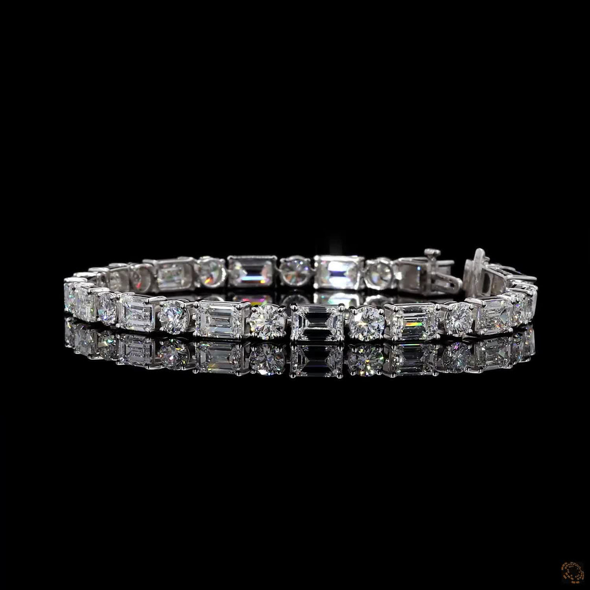 17.94 Ct Classic Round Cut Tennis Bracelet in 14K White Gold | 3-Prong Diamond Alternative Line Bracelet