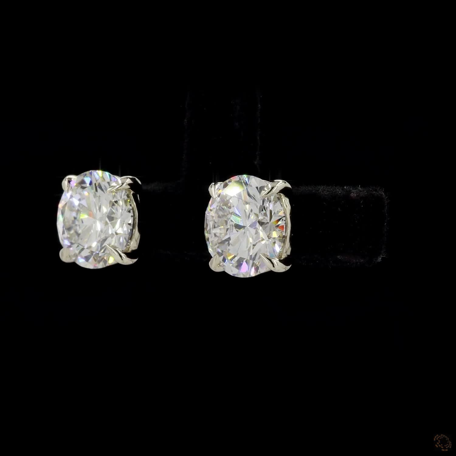 4.03 Ct Bezel Set Round Solitaire Stud Earrings in Yellow Gold