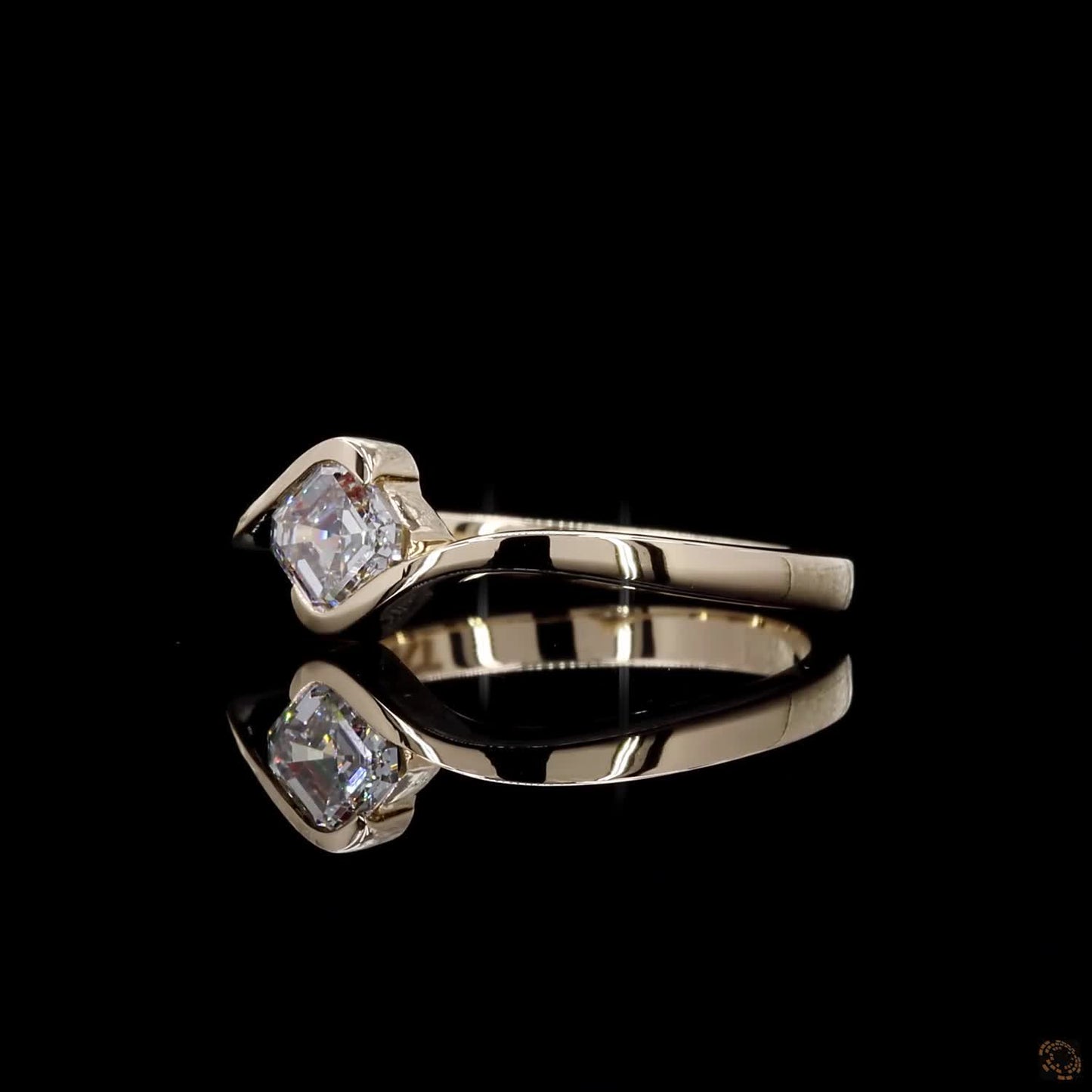 0.73 Ct Asscher Cut Lab Grown Diamond Solitaire Engagement Ring