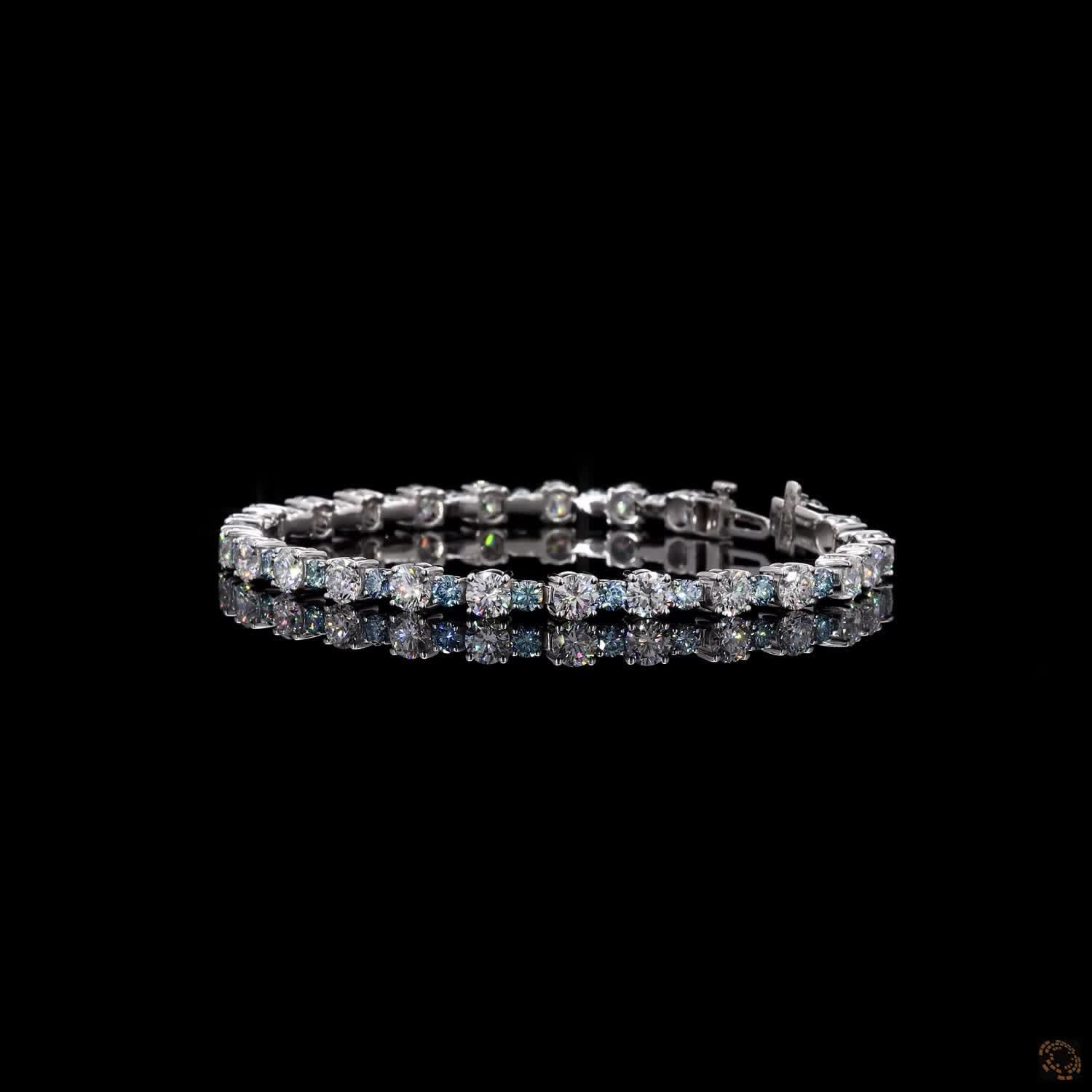 9.27 Ctw Classic Stackable Tennis Fancy Color Diamond Bracelet