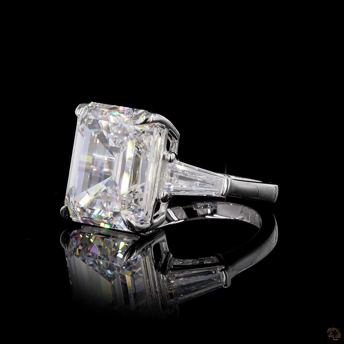 14.05 Ct Emerald cut ring large, Emerald cut Engagement Ring