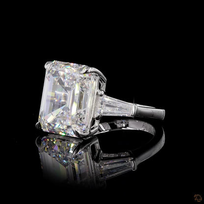 14.05 Ct Emerald cut ring large, Emerald cut Engagement Ring