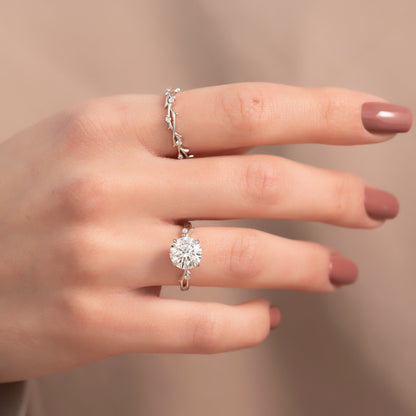2.50 CT Round The Twig Engagement Ring