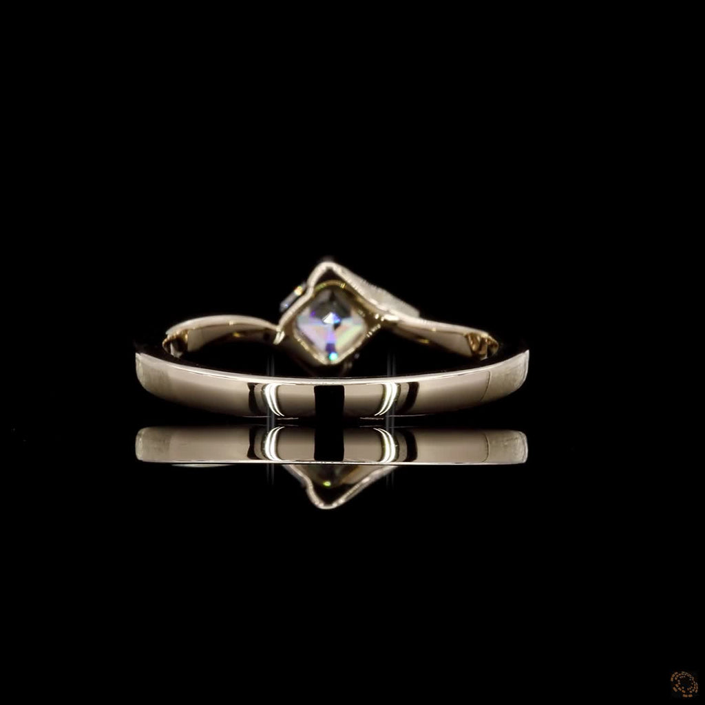 0.73 Ct Asscher Cut Lab Grown Diamond Solitaire Engagement Ring