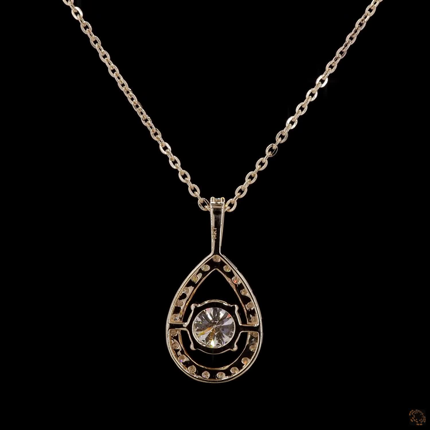 2.30Ct Solitaire Pendant Solid Gold Round Cut