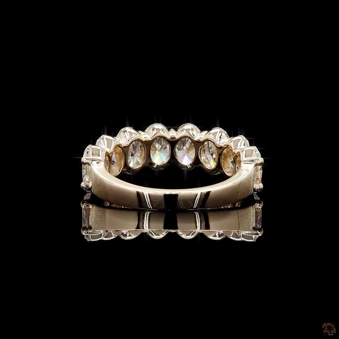 3.22 Ct Oval Lab Diamond Eternity Band - 14K Yellow Gold