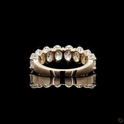 3.22 Ct Oval Lab Diamond Eternity Band - 14K Yellow Gold