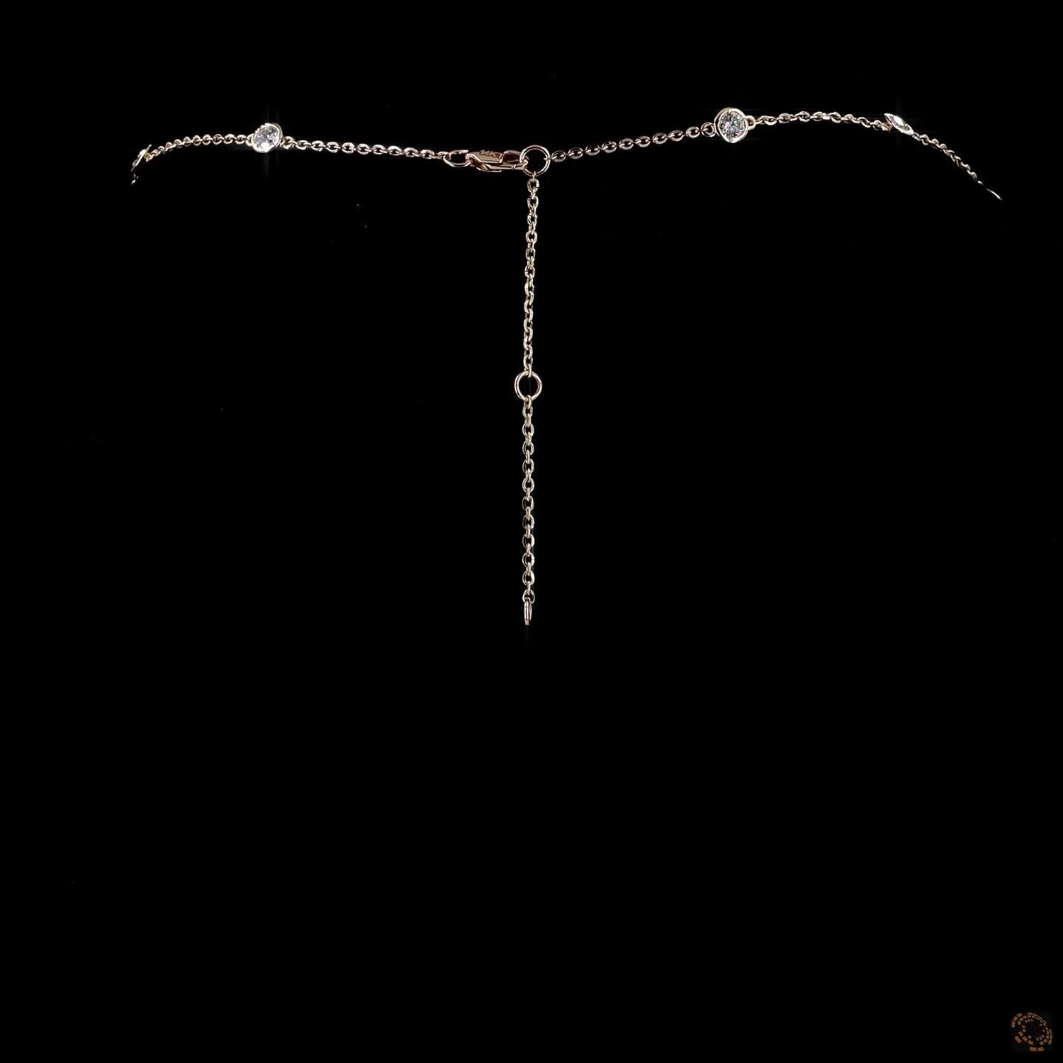 1.97 Ct Rose Gold Bezel Set Round Diamond Station Fashion Necklace