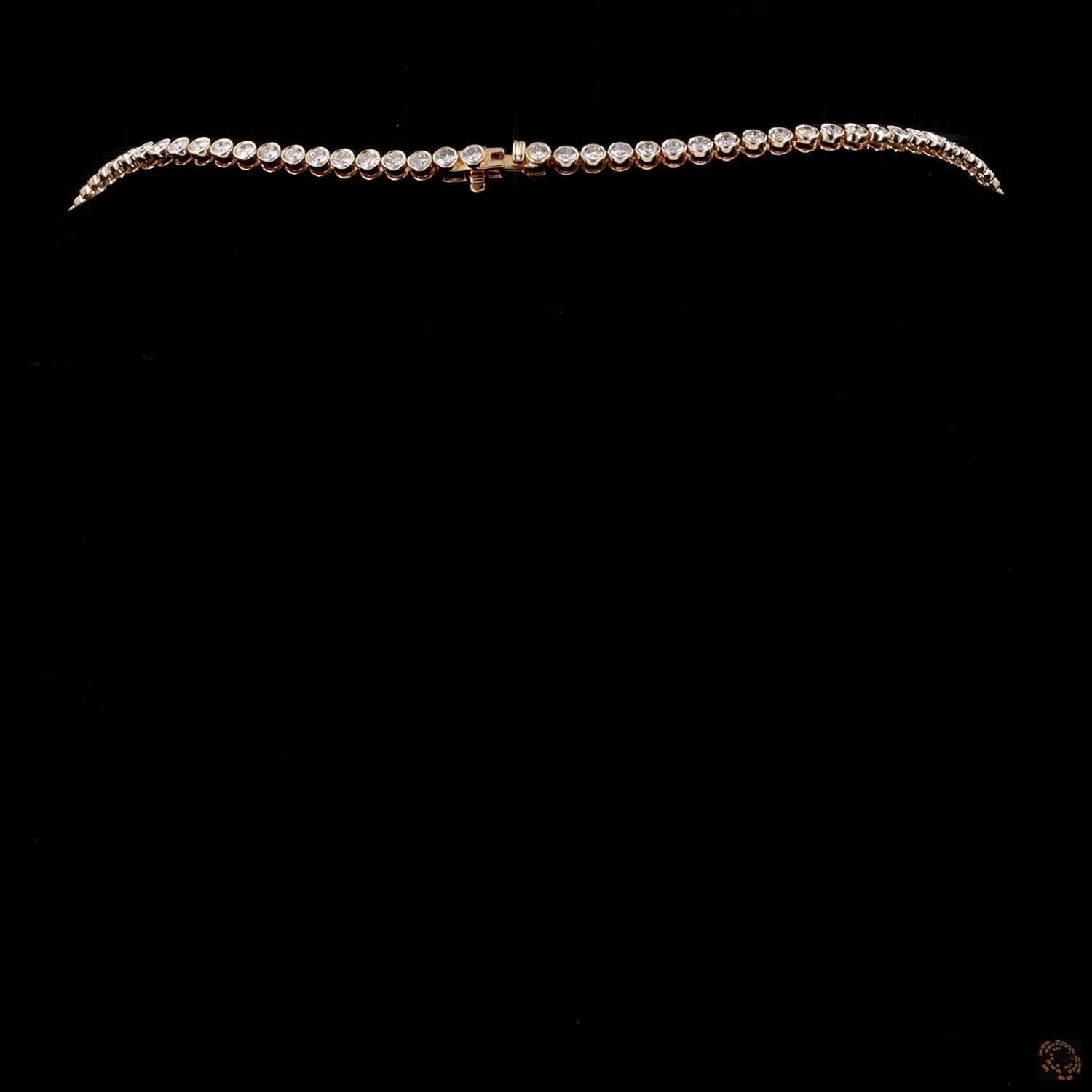 8.32 Ct Bezel-Set Round Cut Lab-Grown Diamond Tennis Necklace in 14K Yellow Gold