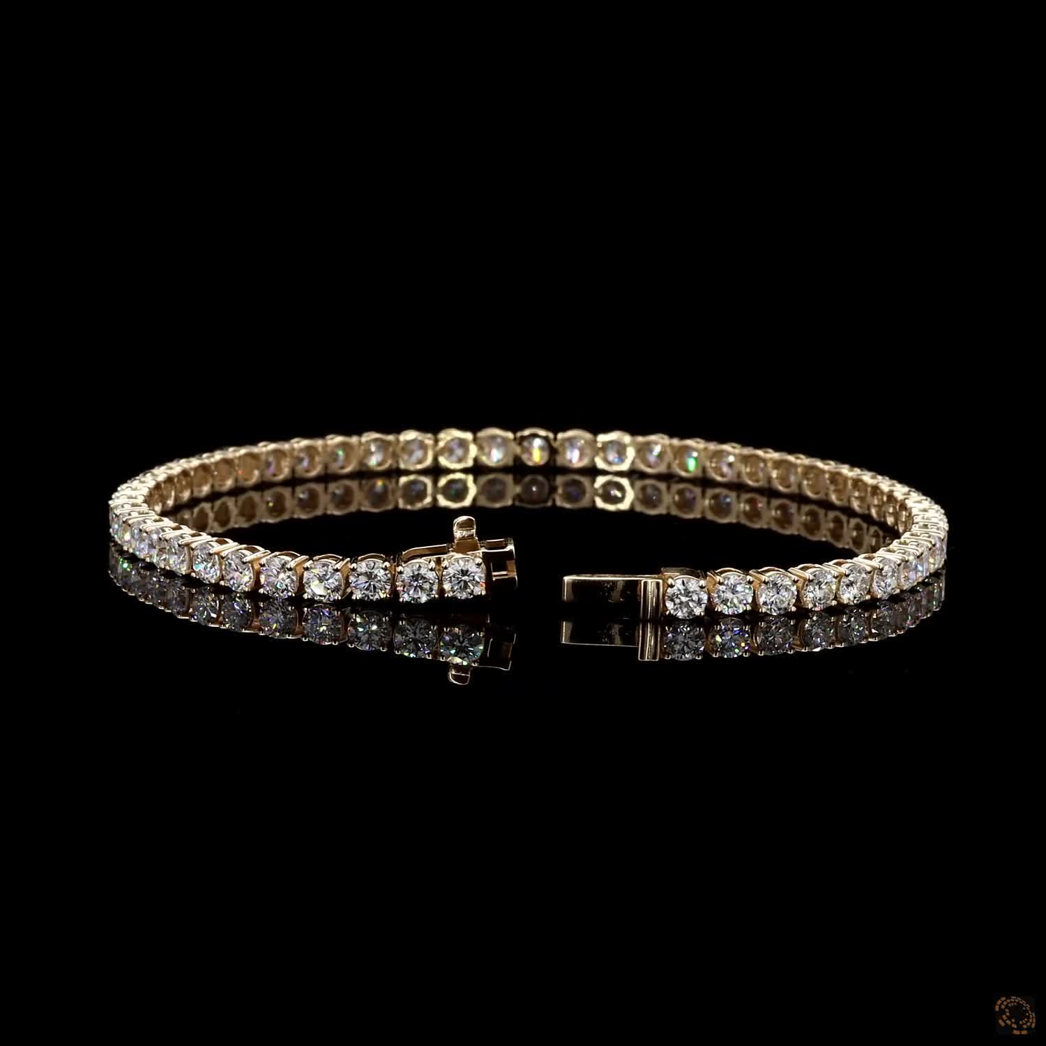 5.92 Ct Single Line Tennis Bracelet with Diamonds - 4 Prong Straight