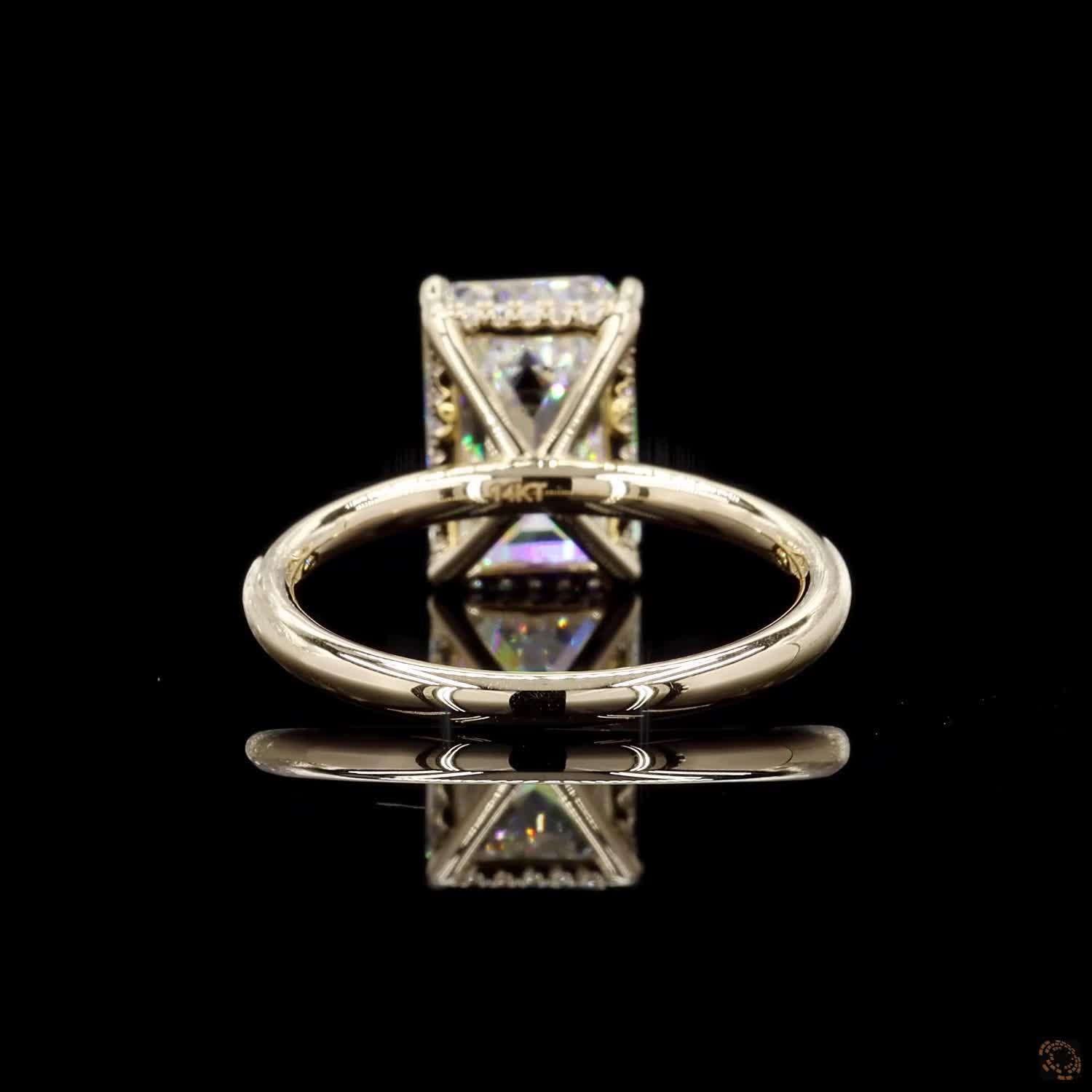 4.52 Ct Emerald Solitaire Lab Diamond Engagement Ring