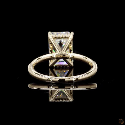 4.52 Ct Emerald Solitaire Lab Diamond Engagement Ring