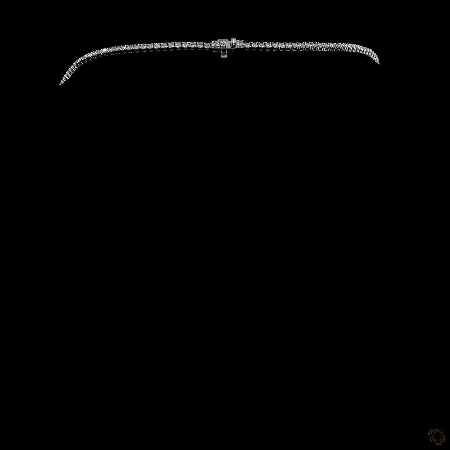 21.24 Ct Round Brilliant Cut diamonds arranged in a subtle, continuous graduated layout that tapers smoothly toward the back