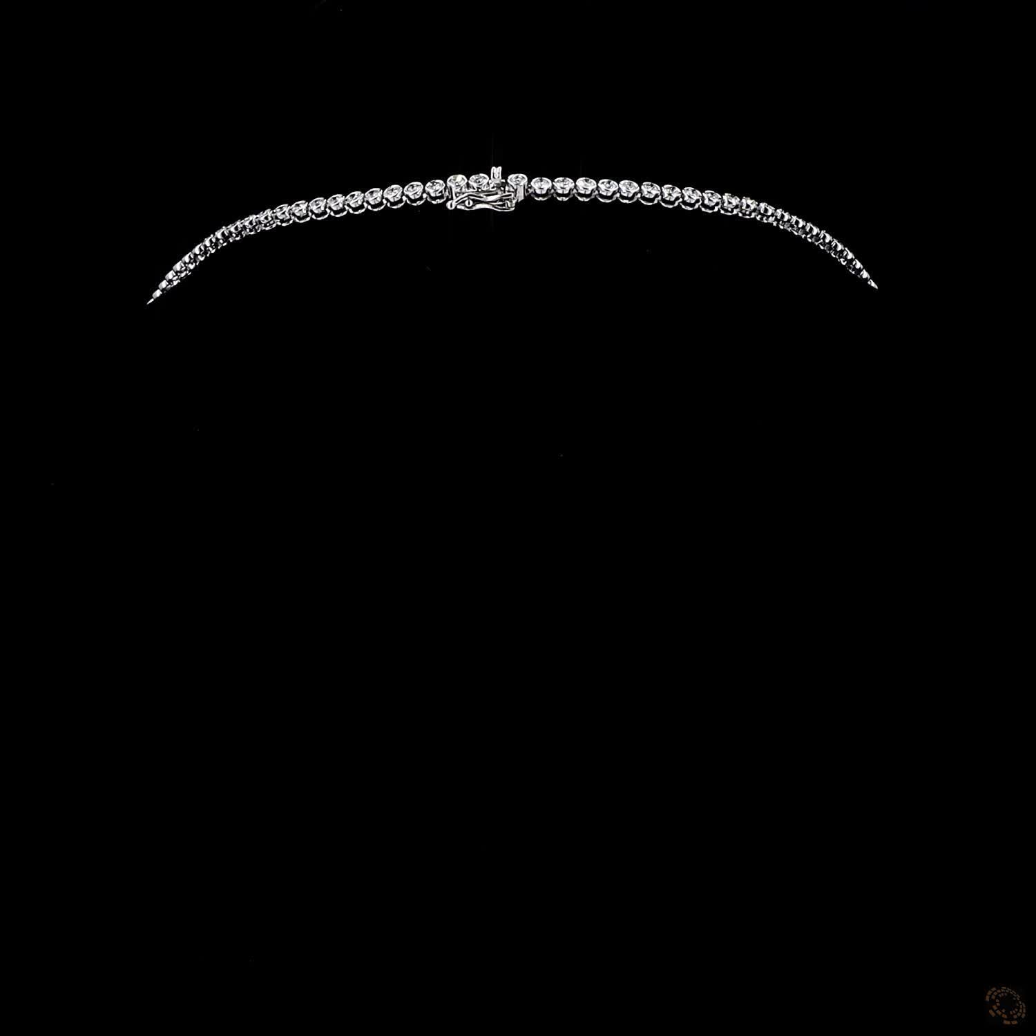 8.3 Ct Bezel-Set Round Cut Lab-Grown Diamond Tennis Necklace in 14K White Gold