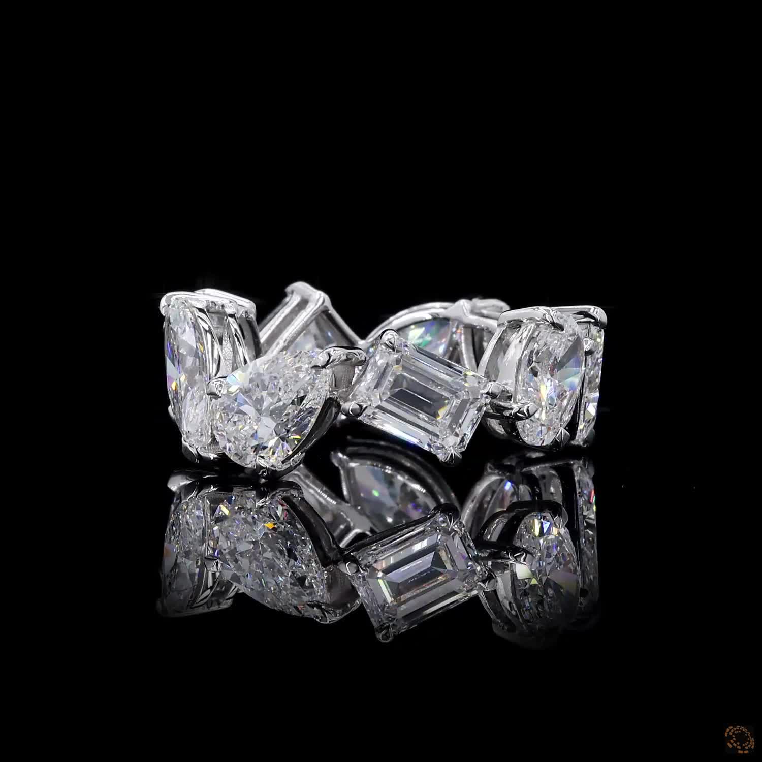 9.54 Ct Luxury Mixed Shape Cut Diamond Stud Earrings in 14K White Gold