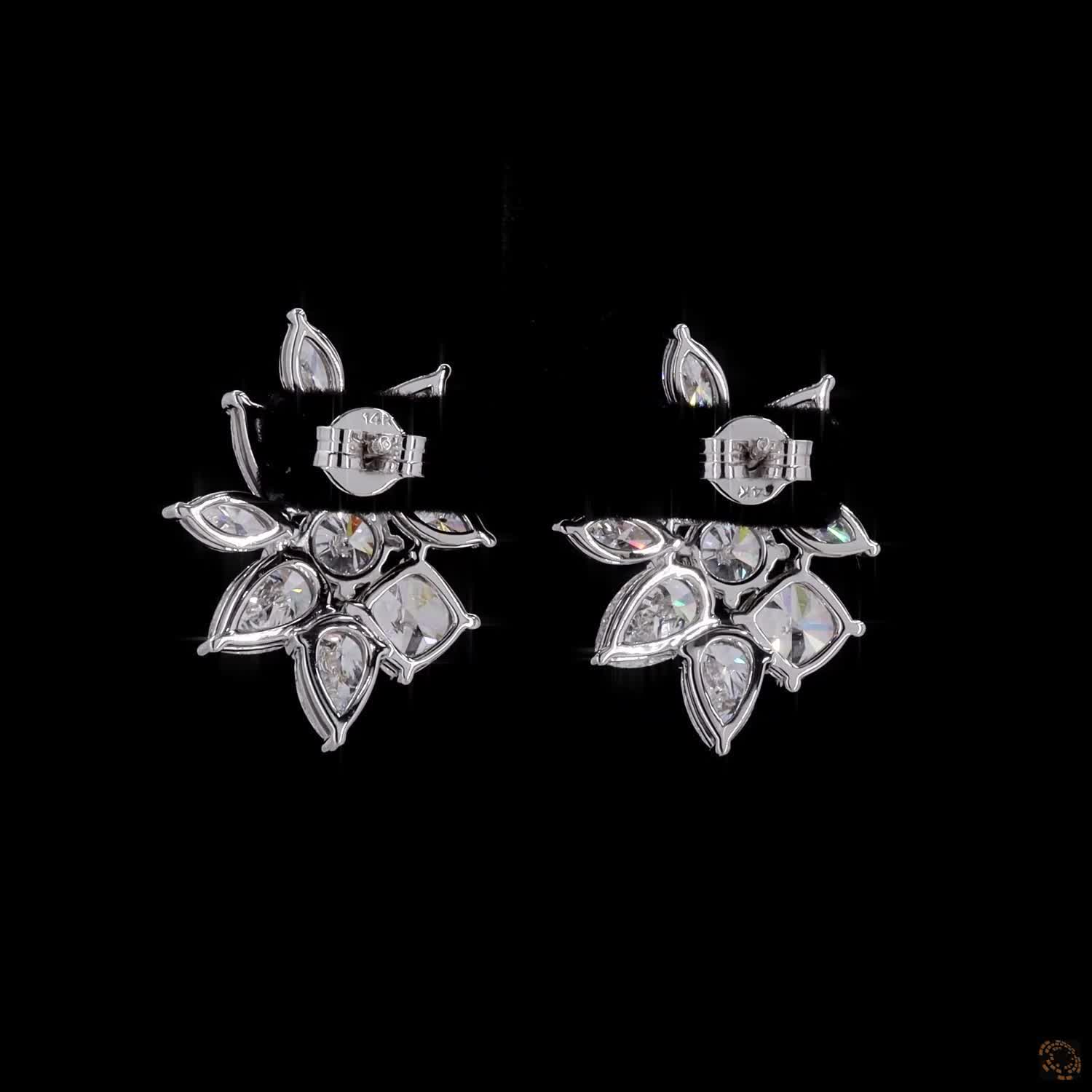 8.57 Ct GLAMOROUS HARRY WINSTON STYLE DIAMOND CLIP EARRINGS