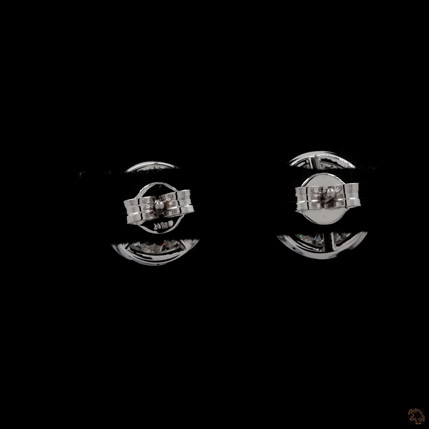 6.05 Bezel-Set Round Brilliant Cut Diamond Stud Earrings in White Gold