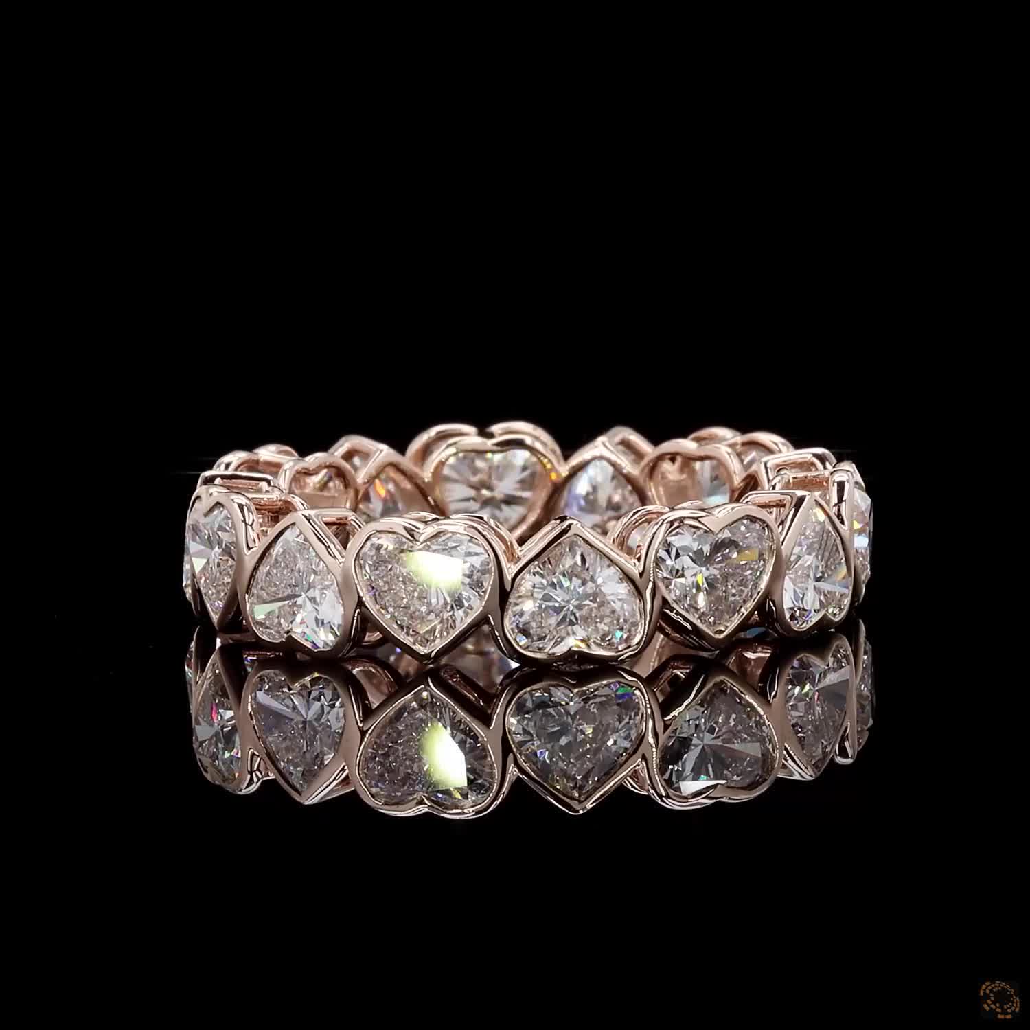 5.33 Ct Heart Eternity Band With Wedding Bands