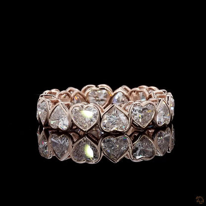 5.33 Ct Heart Shape Eternity  Band Ring With Engagement Ring