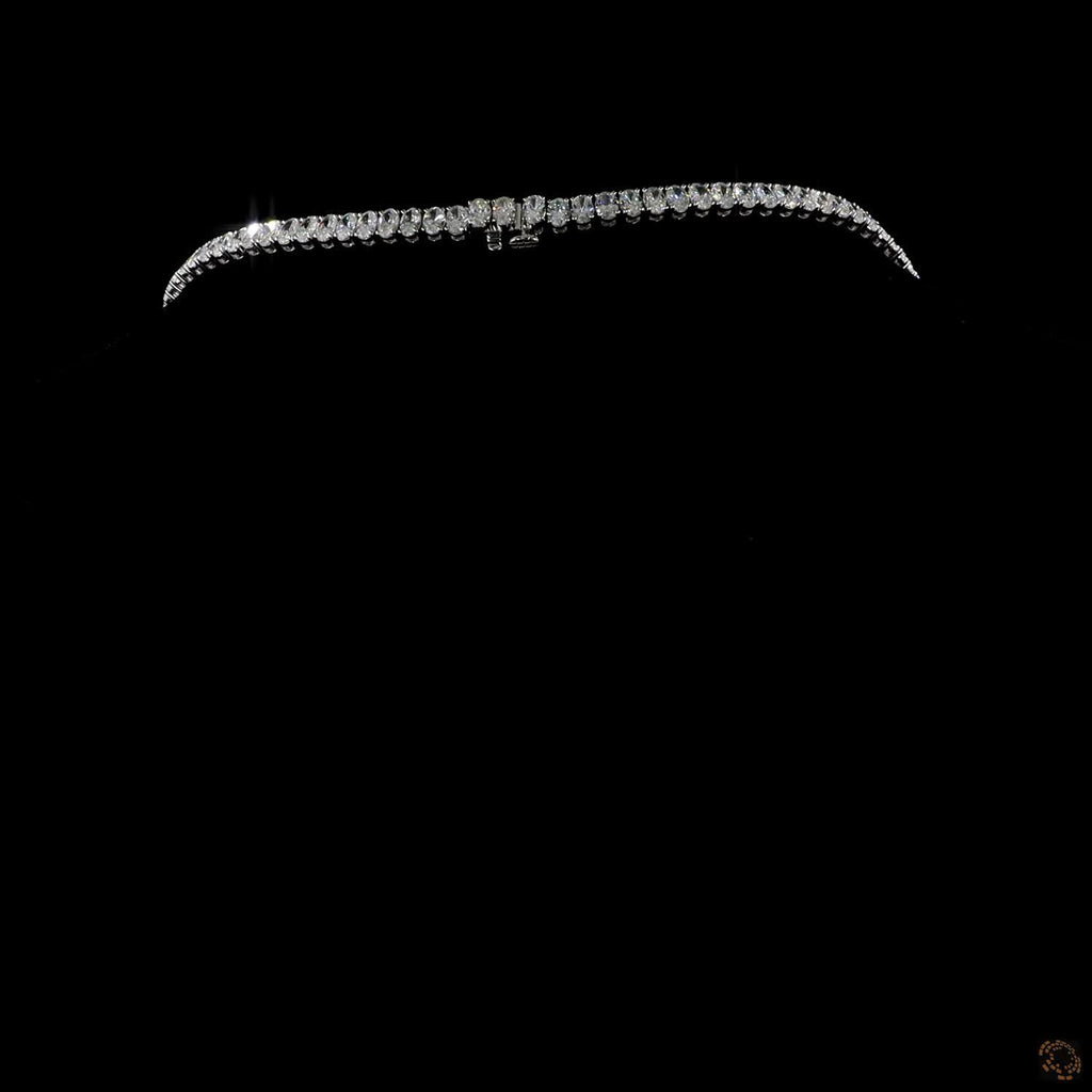 33.89Ct Oval Natural Diamond Graduated Tennis Necklace