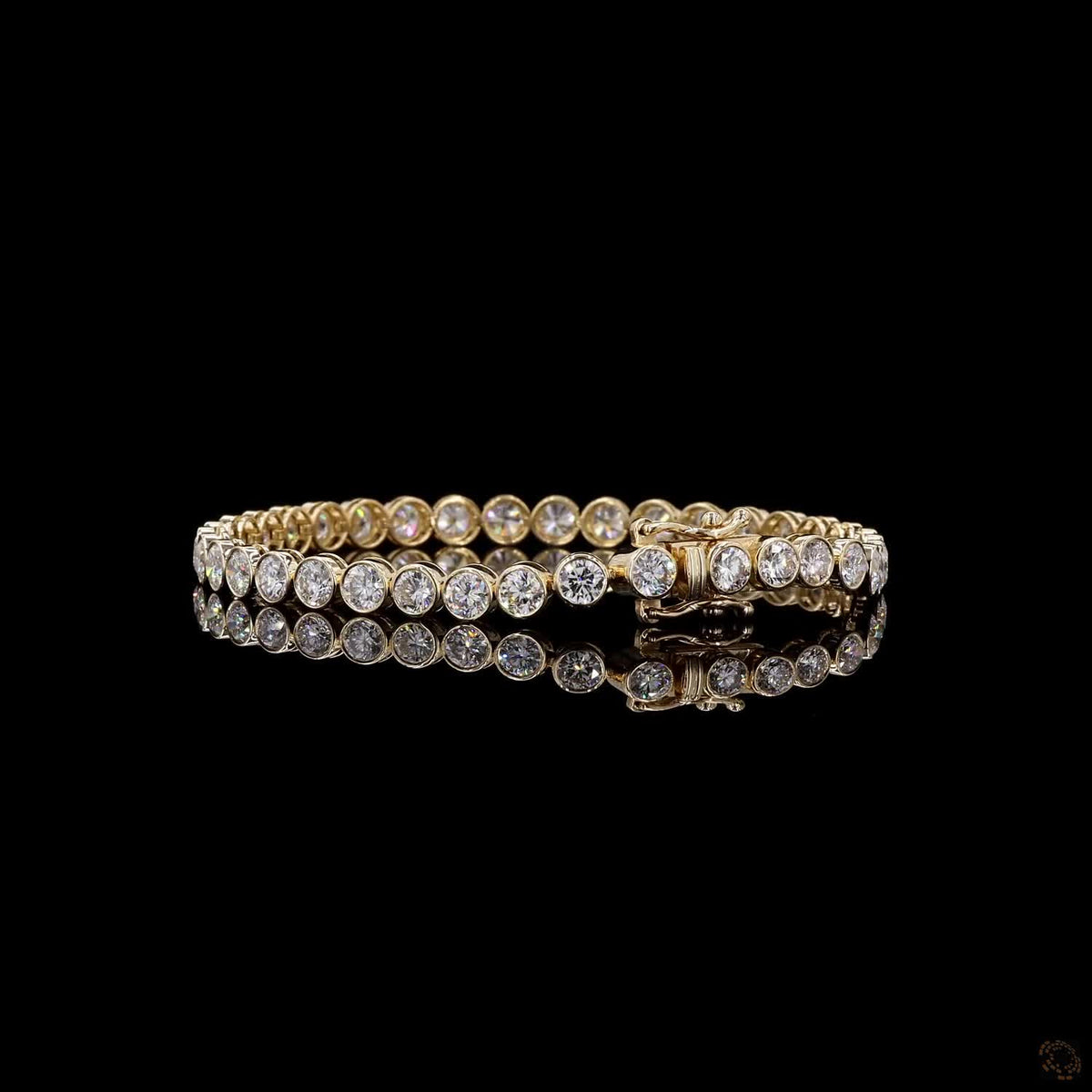 8.4 Ct Full Bezel Setting Smooth solid gold rim securing each stone