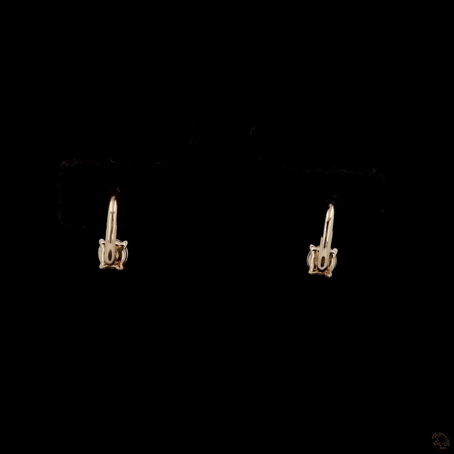 0.45 Ct 14K Yellow Gold Round Diamond Ear Jackets | Convertible Two-Stone Front-Back Solitaire Earrings