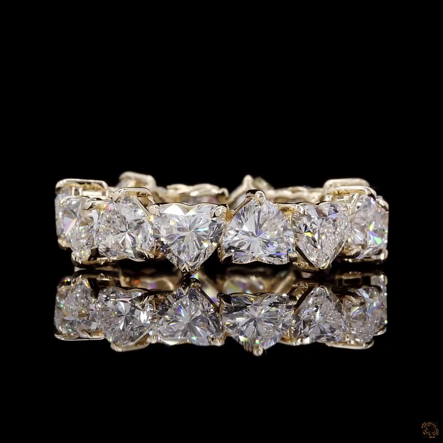7.52 Ct Luxury Heart Cut Diamond Full Eternity Band Ring in Prong Set Wedding & Anniversary Band