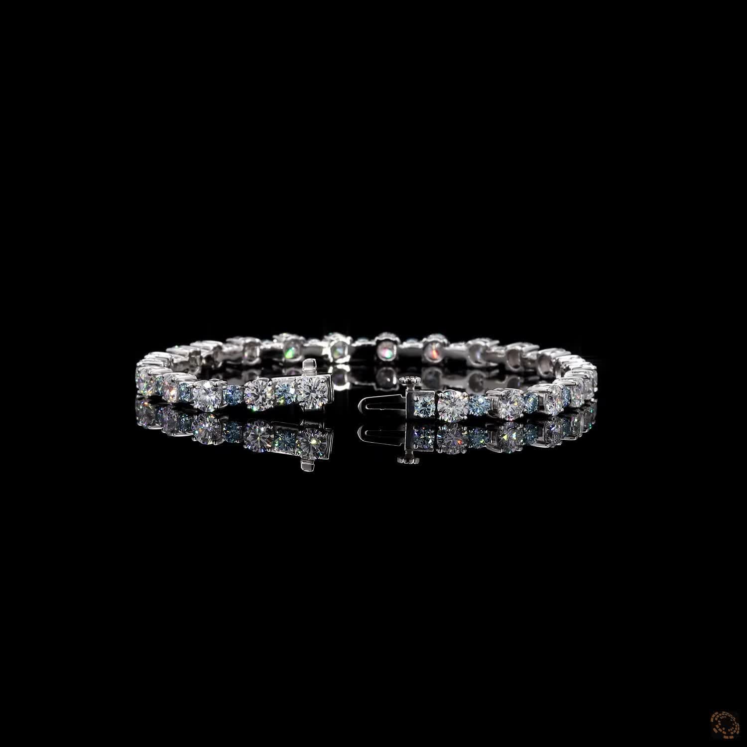 9.27 Ctw Classic Stackable Tennis Fancy Color Diamond Bracelet