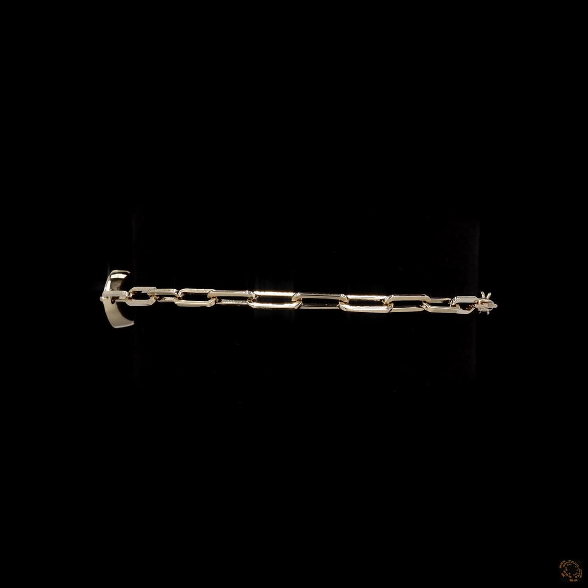 3.06 Ct Bezel-Set Pear Cut Diamond Paperclip Chain Bracelet in 14K Yellow Gold