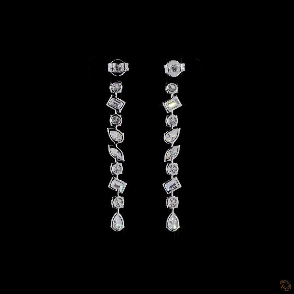 4.49 Ct Lab Grown Diamond - Multi Shape Drop Earrings