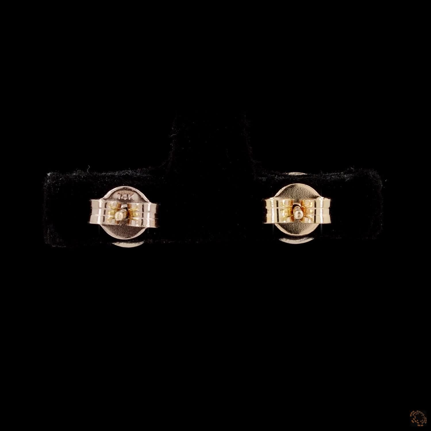 1.47 Bezel-Set Oval Cut Diamond Stud Earrings in Yellow Gold