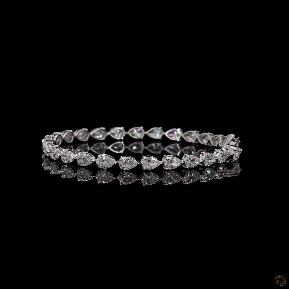 9.29 Ct Pear-Shaped Tennis Bracelet – Elegant Teardrop CZ/Lab Diamond Look Bracelet, Silver-Tone Link Bracelet for Women
