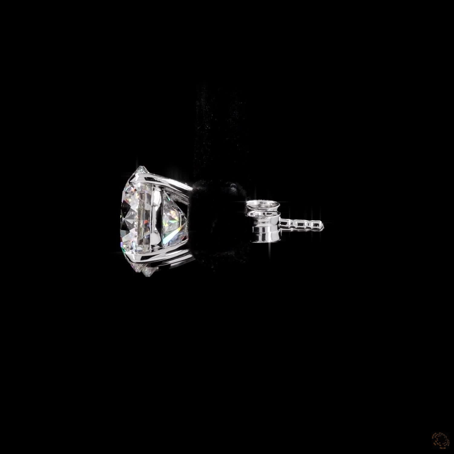 6.18 Ct Classic White Gold Round Diamond Solitaire Studs, High-Polish 4-Prong Basket Earrings for Women