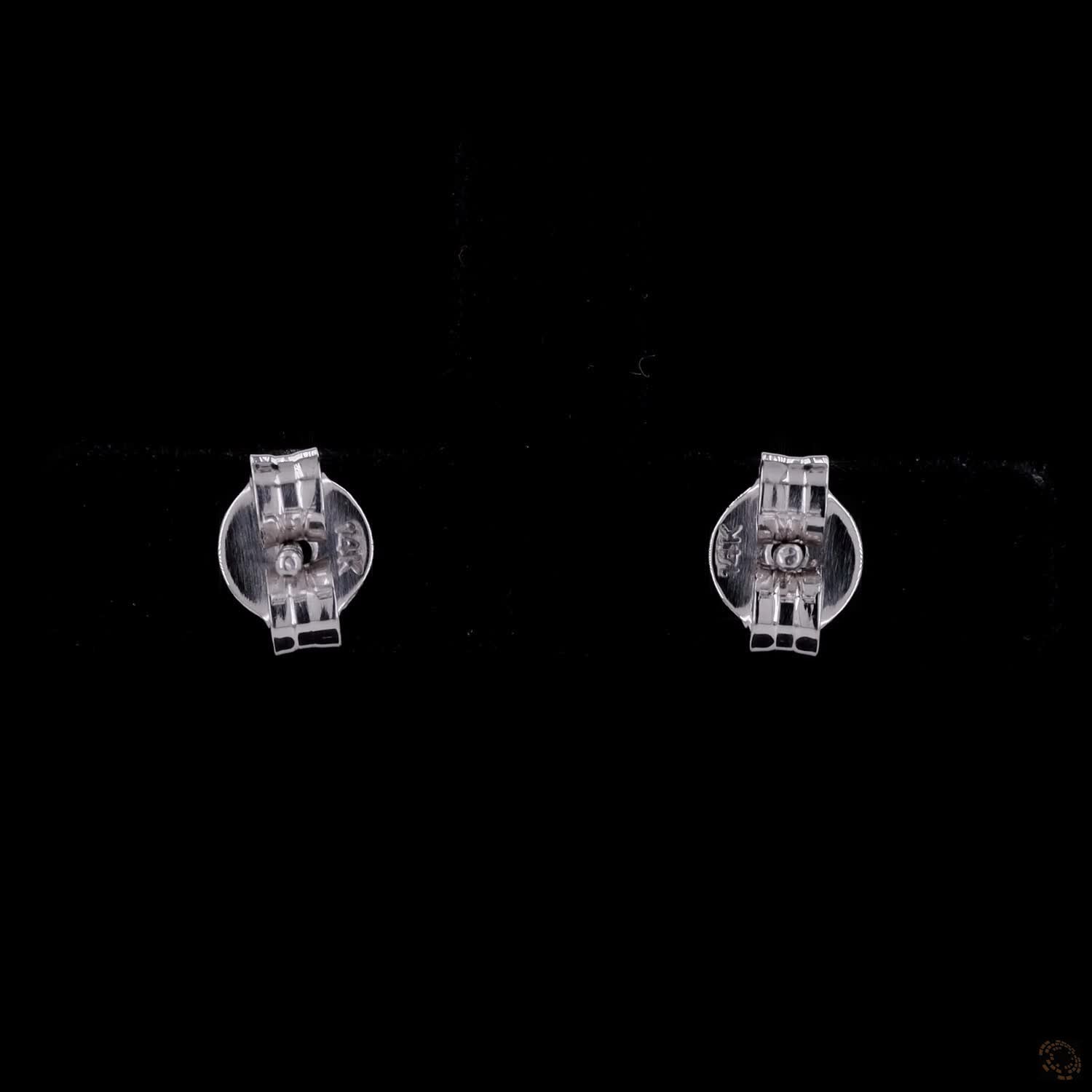 1.45 Ct 14K White Gold Round Cut Solitaire Stud Earrings with Double Prongs