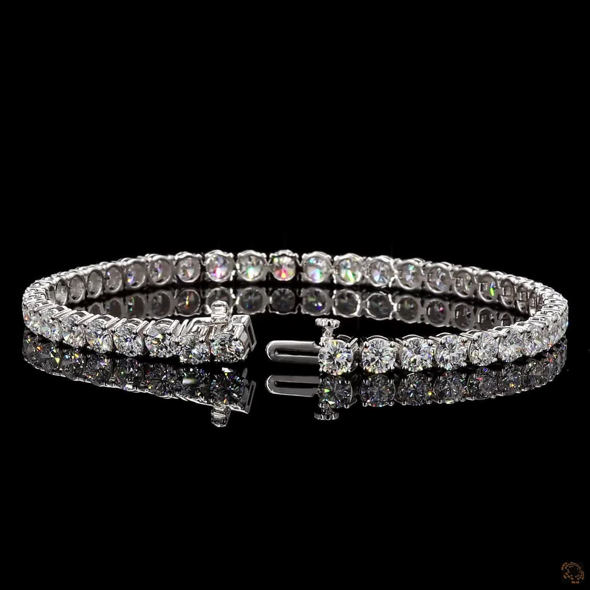 9.92 Ct Single Line Tennis Bracelet with Diamonds - 4 Prong Straight