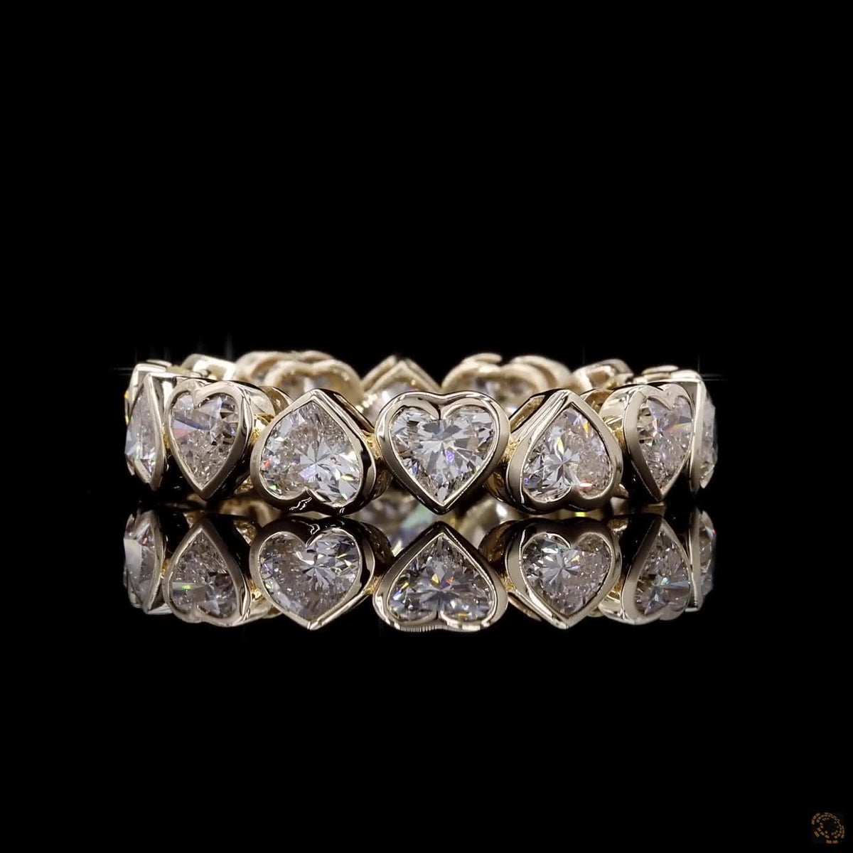 3.65 Ct Heart-Shaped Diamond Eternity Band Ring | Solid 14K Gold Anniversary Ring