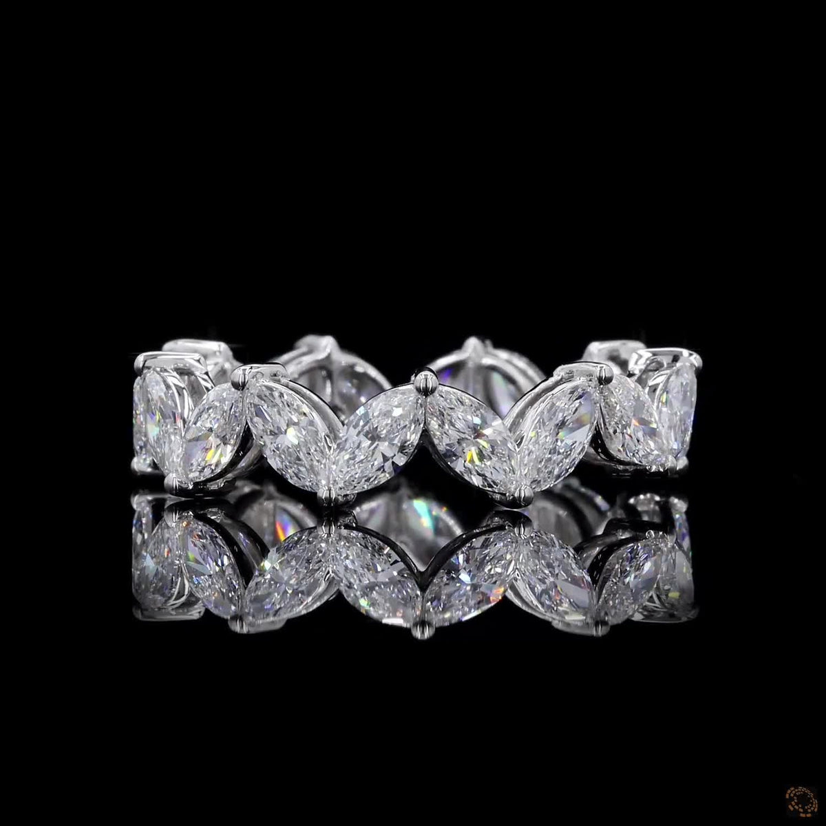2.64 Ct Marquise-Cut Diamond Eternity Band in White Gold