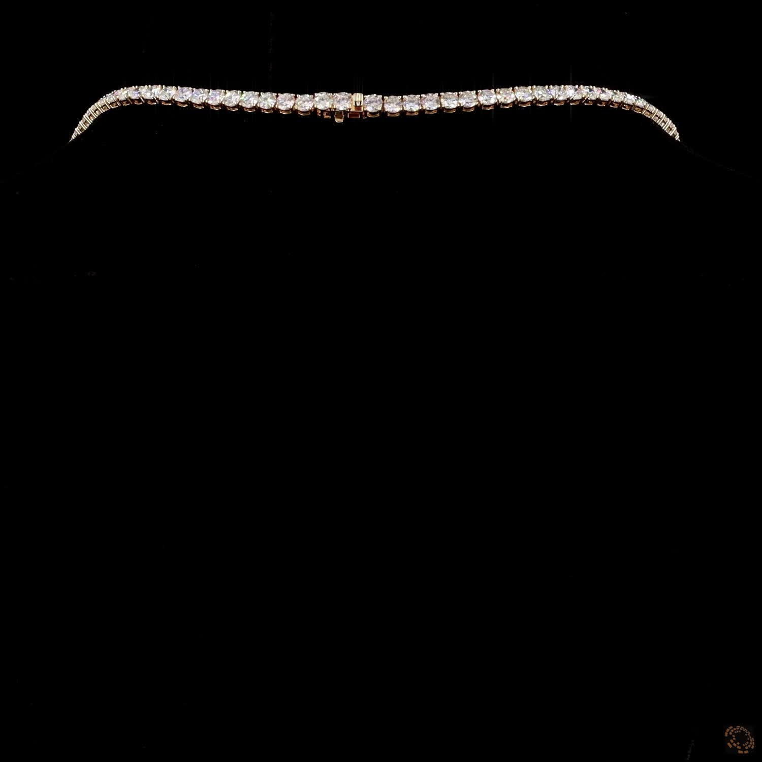 18.27 Ct Single strand of uniform, continuous round brilliant-cut diamonds