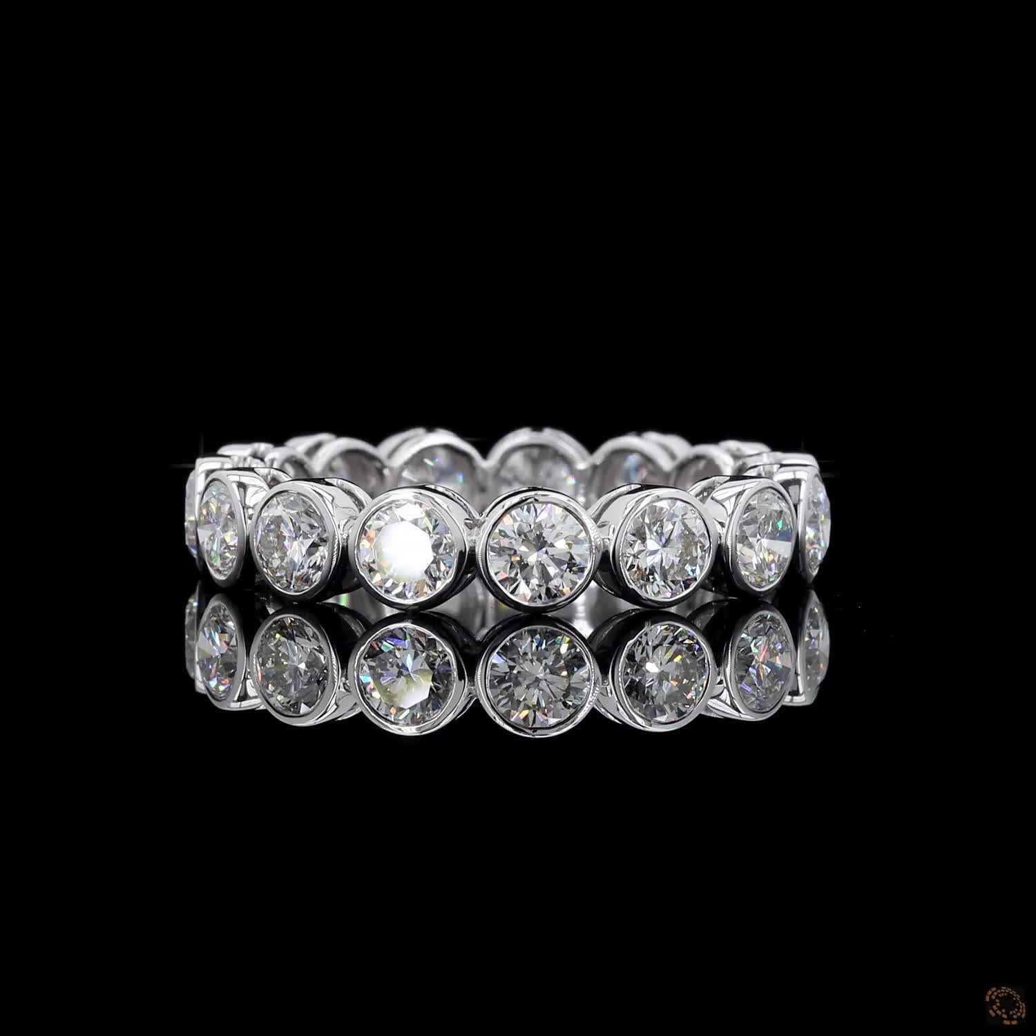 2.78 Ct Round Cut Diamond Bezel Eternity Band – 14K White Gold Floating Bezel Wedding Ring