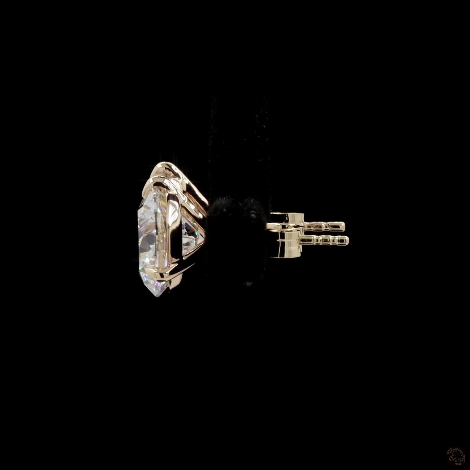 5.10 Ct Classic Round Cut Diamond Solitaire Stud Earrings in 14K Yellow Gold | 3-Prong Martini Setting