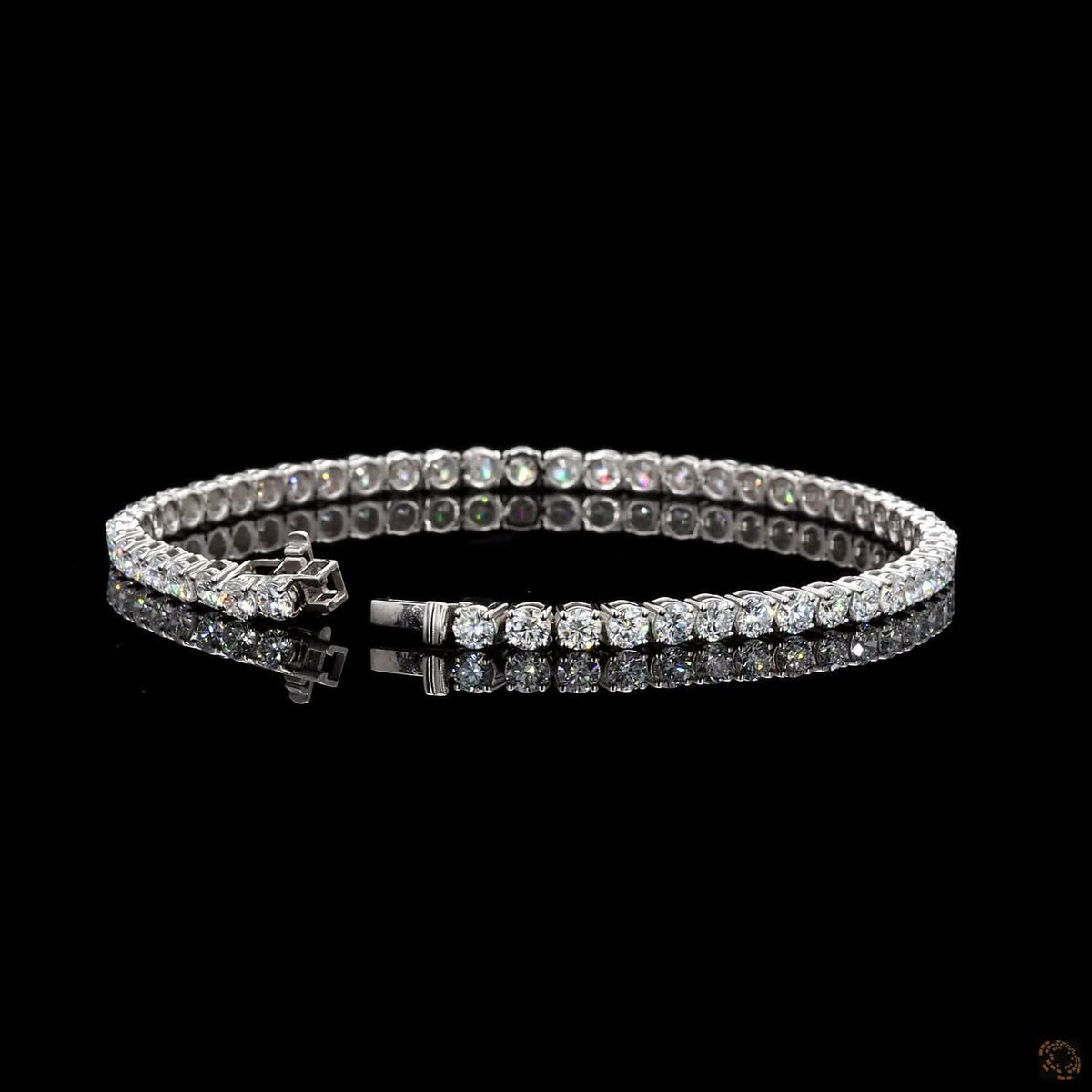 5.92 Ct White Gold Round Cut Tennis Bracelet, Traditional 4-Prong Eternity Line Bracelet, Icy Fine Jewelry Gift for Her