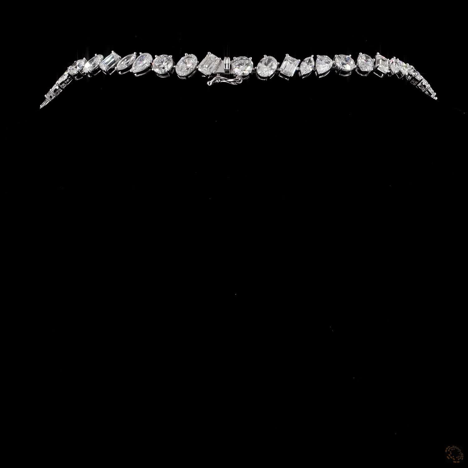 40.61 Ct High-clarity multi-shape diamonds, including round brilliant, oval, emerald, marquise, and pear cuts