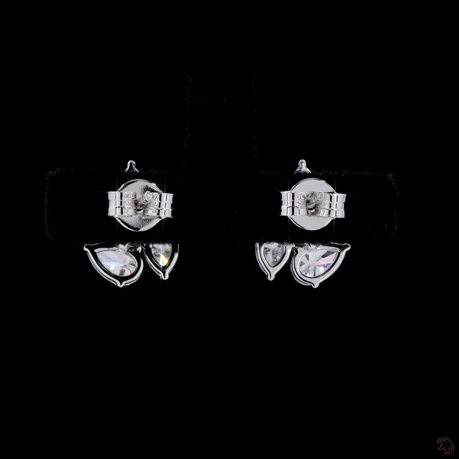 1.82 Ct Pear Cut Diamond Cluster Lotus Fashion Earrings in White Gold