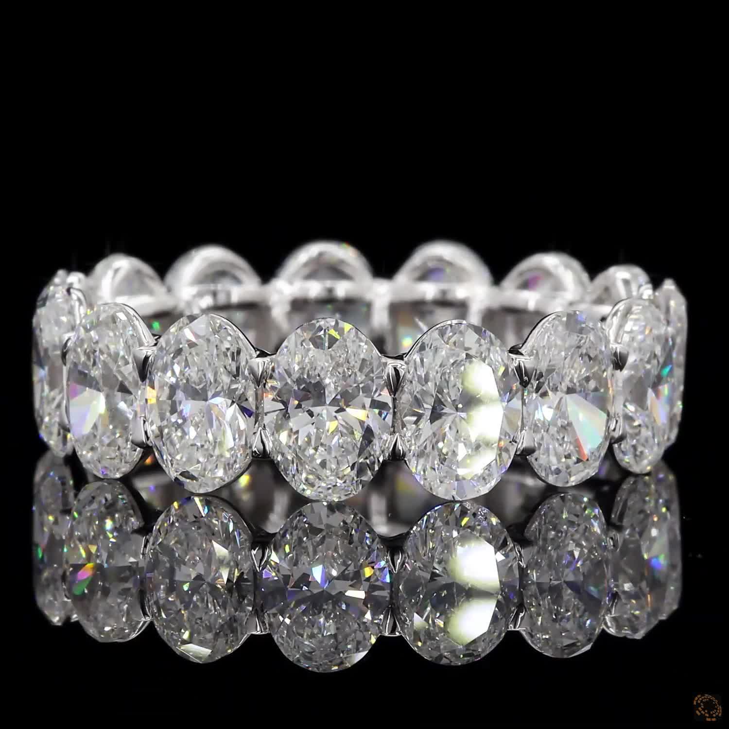 10.13 Ct Oval Cut Diamond Eternity Band ( Wedding Ring) in White Gold