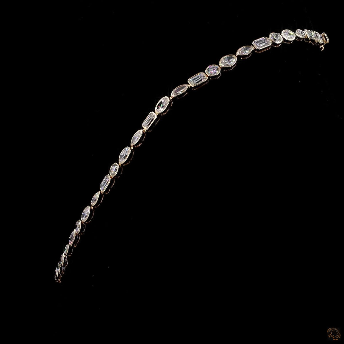 20.70 Ct Bezel Set Mixed Fancy Cut Diamond Riviera Eternity Necklace